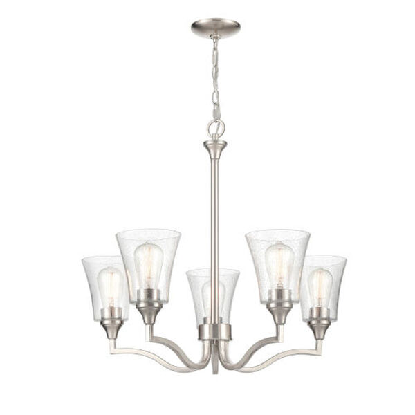 Caily Brushed Nickel Five-Light Chandelier, image 1