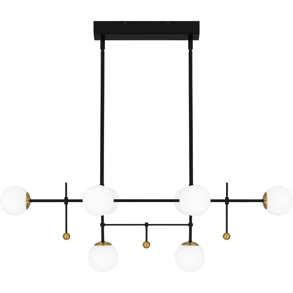 Blaire Matte Black and Gold Eight-Light LED Chandelier, image 5