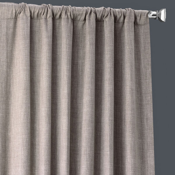 Grey Mink 84 x 50 In. Faux Linen Blackout Curtain Single Panel, image 4