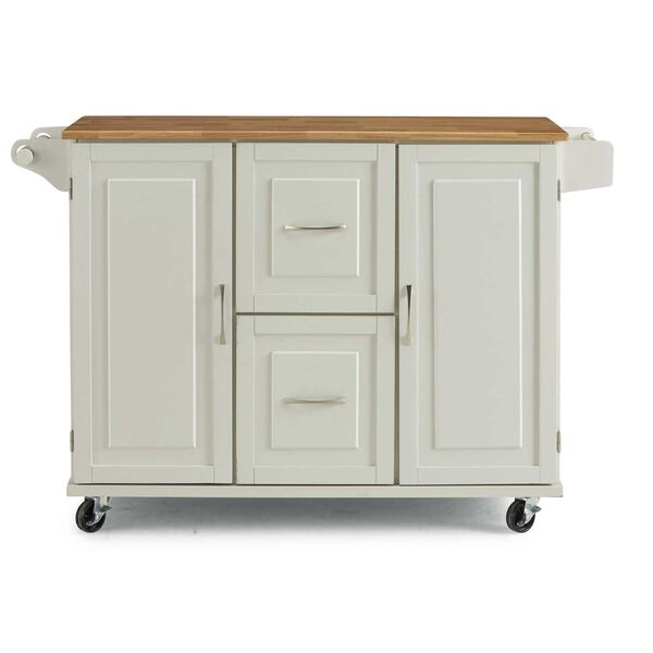 Blanche Off-White and Natural 45-Inch Kitchen Cart, image 1