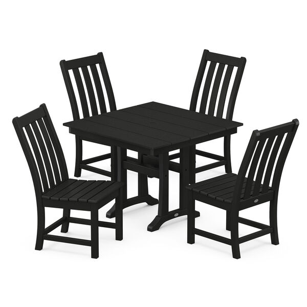 Vineyard Black Trestle Side Chair Dining Set, 5-Piece, image 1