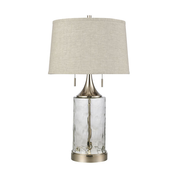 Tribeca Clear Polished Nickel Two-Light Table Lamp, image 2