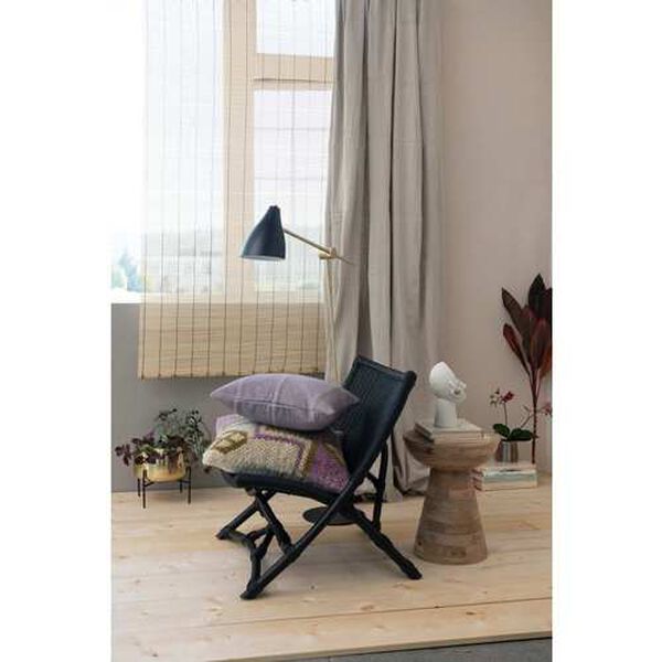 Black Hand-Woven Rattan Folding Chair, image 2
