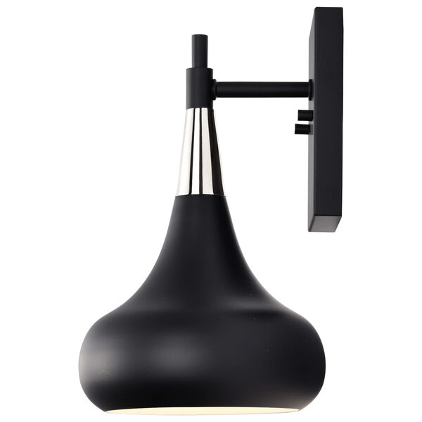 Phoenix Matte Black and Polished Nickel One-Light Wall Sconce, image 6