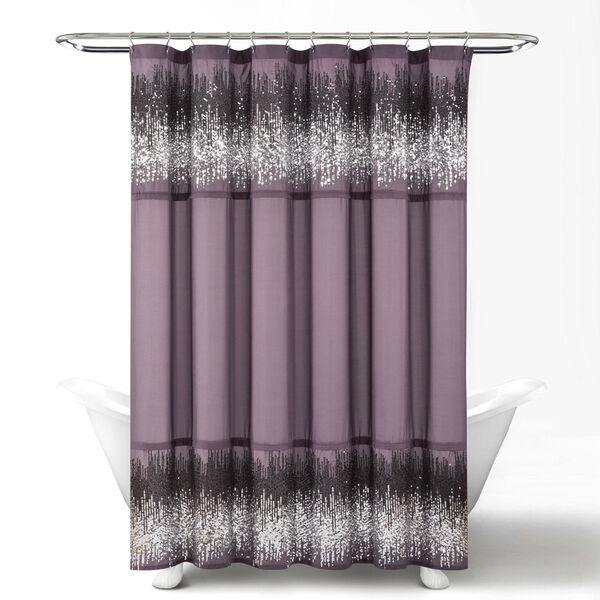 Purple and Black 72 x 72 In. Single Shower Curtain, image 5