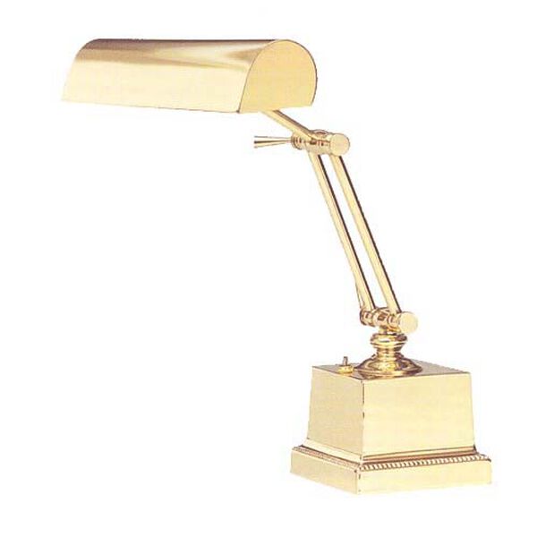 Polished Brass Square Base Piano/Desk Lamp, image 1
