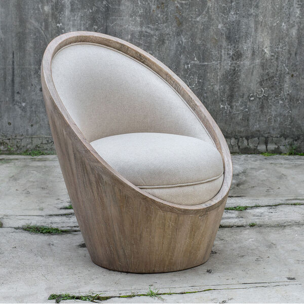 Noemi Mahogany and Oatmeal Accent Chair, image 6