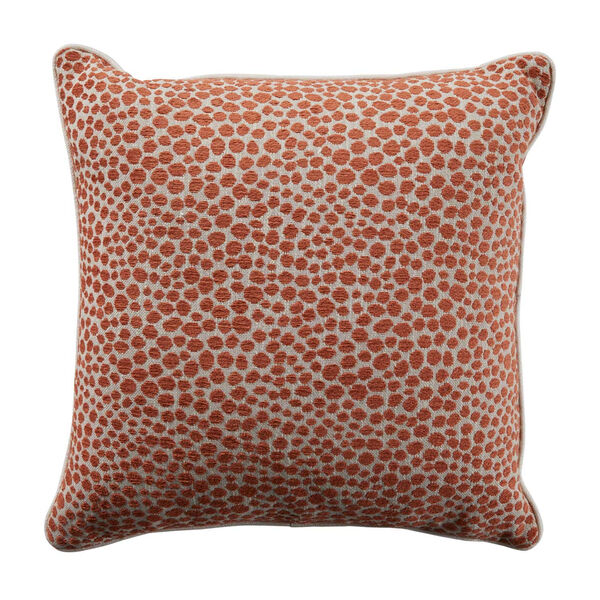 Cheetah Terra Cotta Velvet 24 x 24 Inch Pillow with Linen Welt - (Open Box), image 1