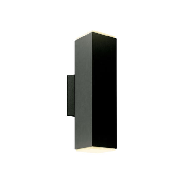 Black LED Outdoor Square Cylinder Wall Sconce, image 1