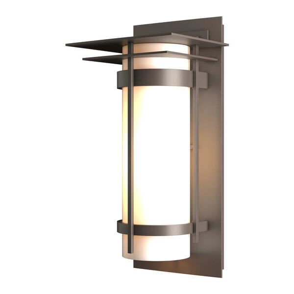 Banded Coastal Dark Smoke One-Light Outdoor Sconce with Top Plate, image 1