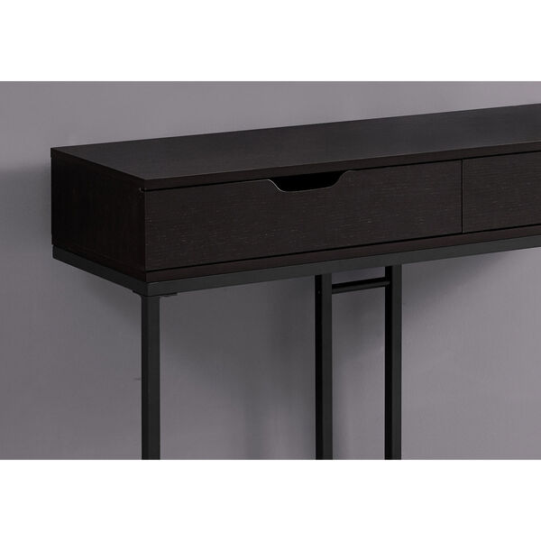 Cappuccino and Black 12-Inch Console Table, image 3