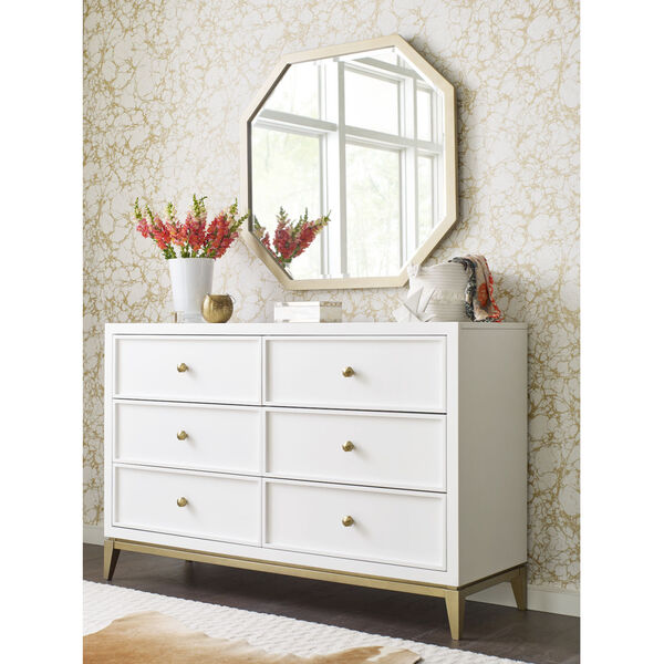 Chelsea by Rachael Ray White with Gold Accents Kids Bedroom Mirror, image 2