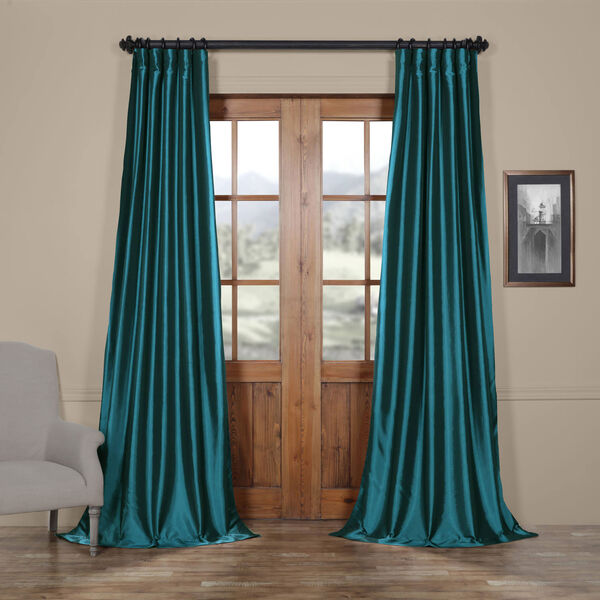 Mediterranean Faux Silk Taffeta Single Panel Curtain 50 x 108, image 1