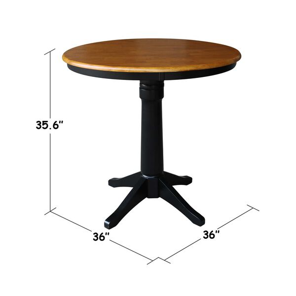 Black and Cherry 35-Inch High Round Pedestal Table, image 4