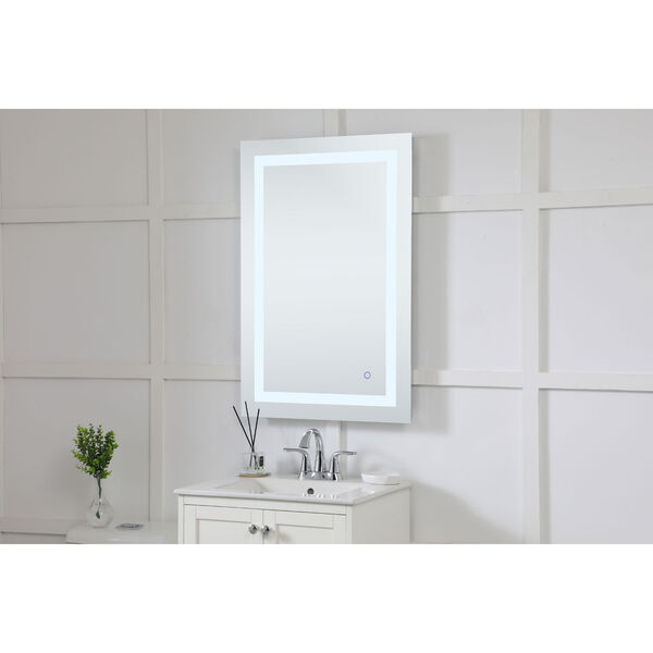 Helios Silver 36 x 24 Inch Aluminum Touchscreen LED Lighted Mirror, image 3