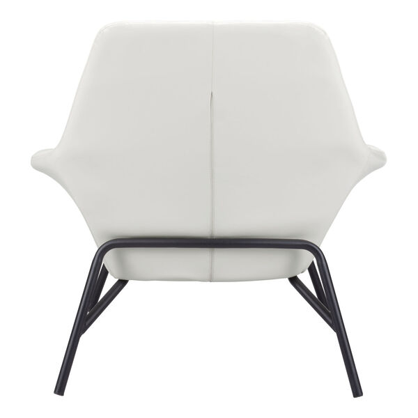 Javier White and Matte Black Accent Chair, image 4