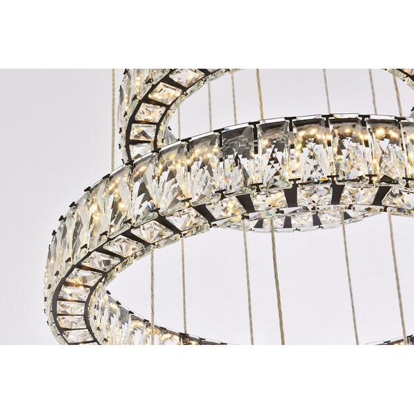 Monroe Black Integrated LED Five Ring Chandelier, image 4