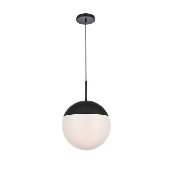 Eclipse Black and Frosted White 14-Inch One-Light Pendant, image 3