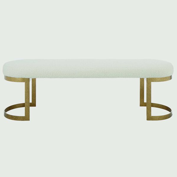 Infinity Antique Gold and Natural Bench, image 3