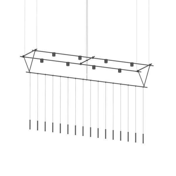 Suspenders Satin Black Eight-Feet 24-Light LED Linear Chandelier, image 1