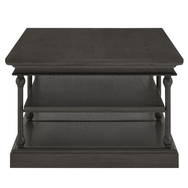 Vernal Black Rectangular Storage Shelf Coffee Table, image 3
