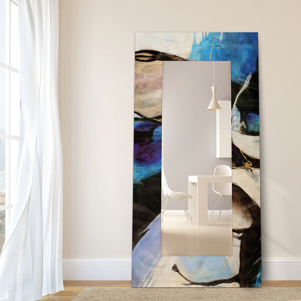 Motivos Blue 72 x 36-Inch Rectangular Beveled Floor Mirror, image 5