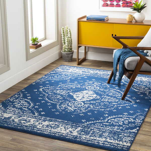 Chester Dark Blue Rectangle 6 Ft. 7 In. x 9 Ft. Machine Woven Rug, image 2