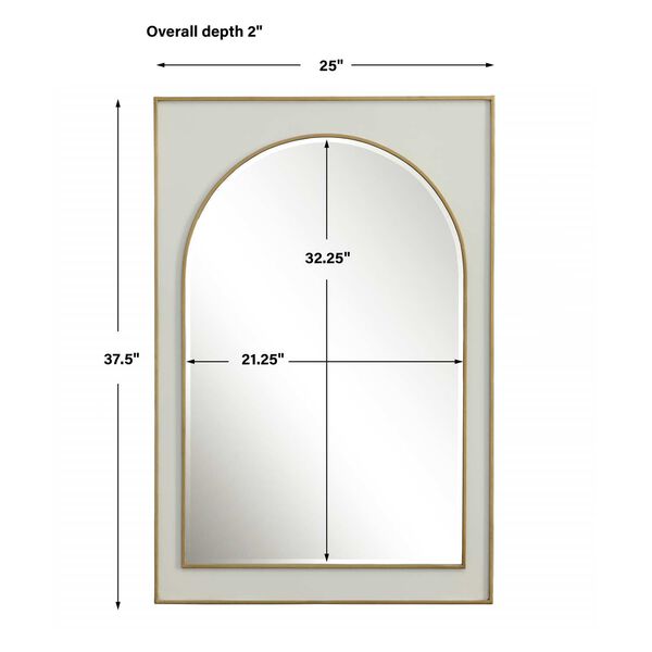 Crisanta White and Antique Gold Arch Wall Mirror, image 3