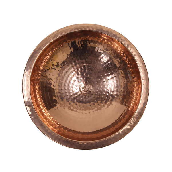 Hammered Copper Bowl w/ Rim, image 3