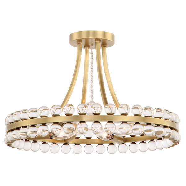Clover Four-Light Aged Brass Ceiling Mount, image 1
