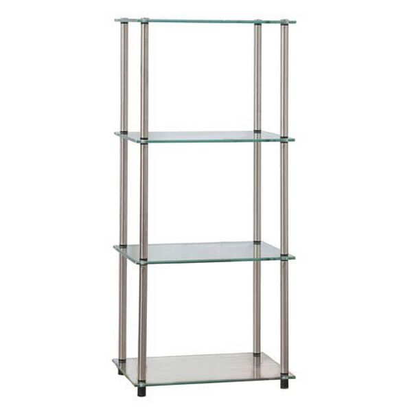Classic Glass Stainless Steel Four-Tier Tower, image 1