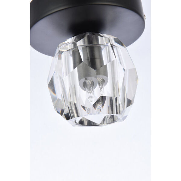Eren Black One-Light Flush Mount with Royal Cut Clear Crystal, image 6