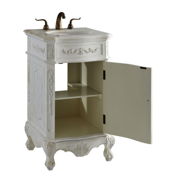 Danville Antique Frosted White Vanity Washstand, image 3