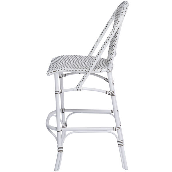 Sofie White and White with Cappuccino Dots Outdoor Bar Stool, image 5