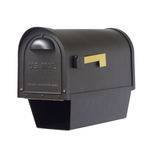 Classic Curbside Mailbox with Newspaper Tube and Richland Mailbox Post in Black, image 5