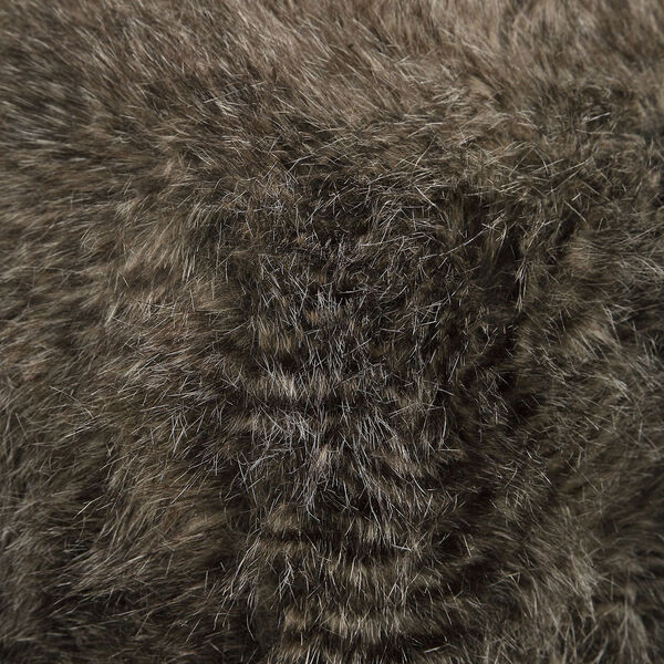 Jayna Charcoal Brown Fur Ottoman, image 4
