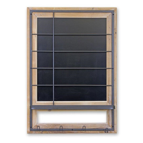 Multicolour Wood Metal Blackboard with Hooks, image 1