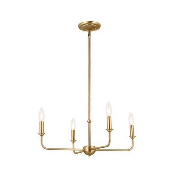 Pallas Brushed Natural Brass Four-Light Mini Chandelier, image 5