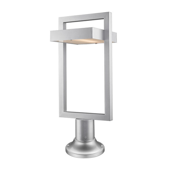 Luttrel Silver LED Outdoor Pier Mount with Frosted Glass, image 1