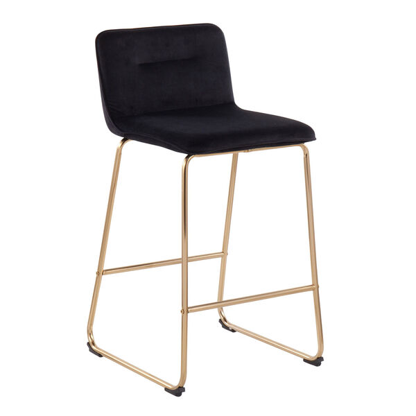 Casper Gold and Black Fixed-Height Counter Stool, Set of 2, image 1
