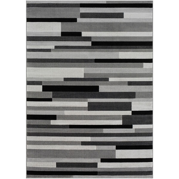 City Grey and Black Rectangular: 3 Ft. 11 In. x 5 Ft. 7 In. Rug, image 1
