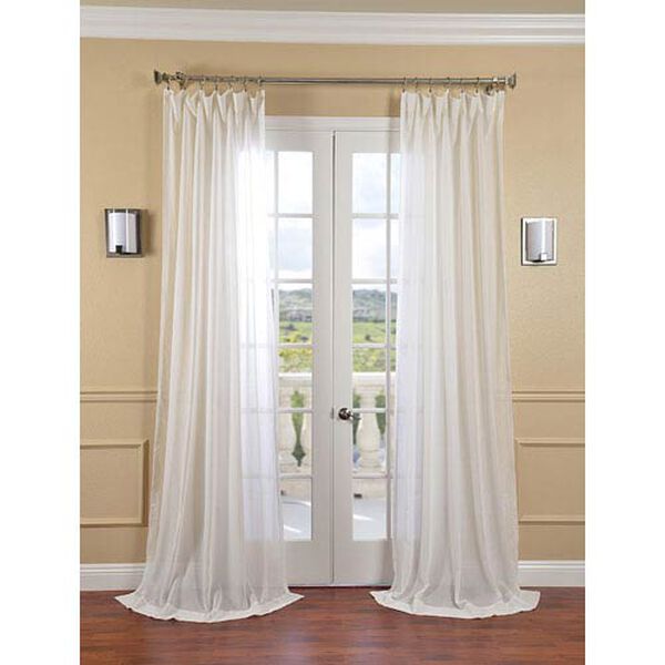 Gardenia Faux Linen Sheer Single Panel Curtain Panel, 50 X 120, image 1