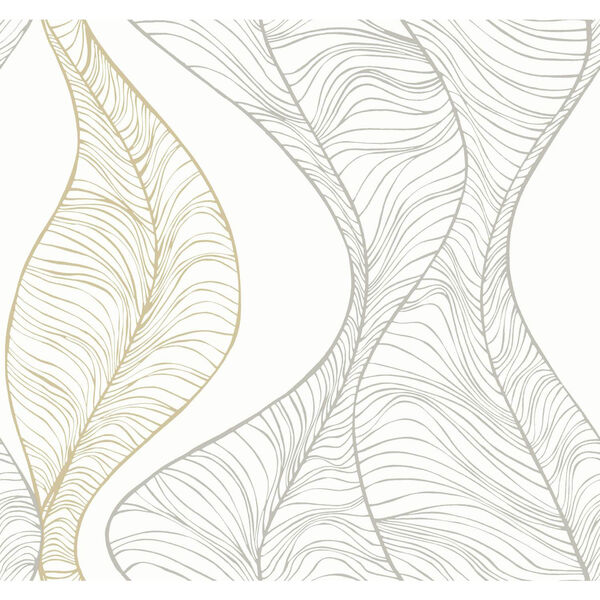 Candice Olson Breathless Hoopla Metallic and Off White Wallpaper - SAMPLE SWATCH ONLY, image 1