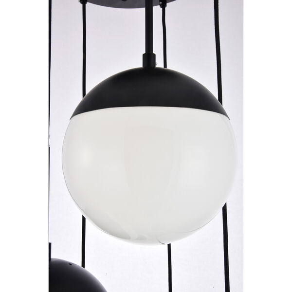Eclipse Black and Frosted White 18-Inch Five-Light Pendant, image 5