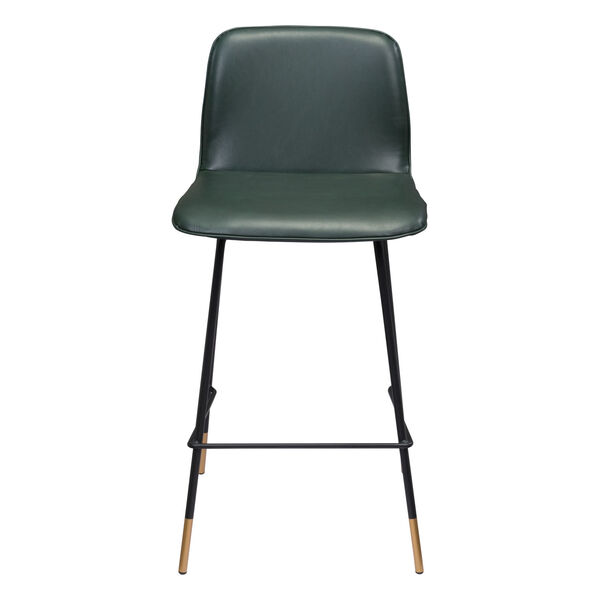 Var Green, Black and Gold Counter Height Bar Stool, image 4