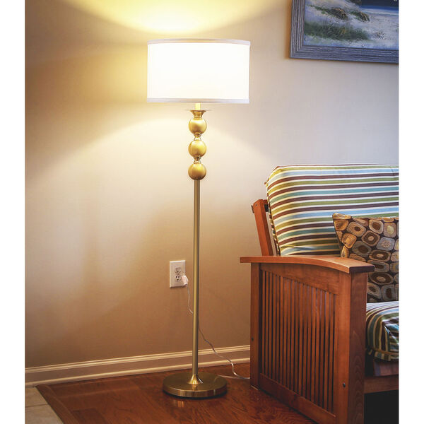 Riley Brass LED Floor Lamp, image 2
