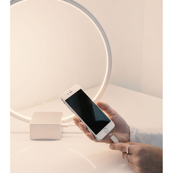 Circle Silver Integrated LED Table Lamp, image 3