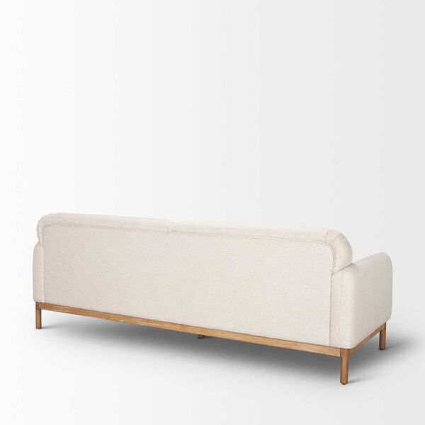 Hale Medium Brown Wood and Oatmeal Fabric Sofa, image 5