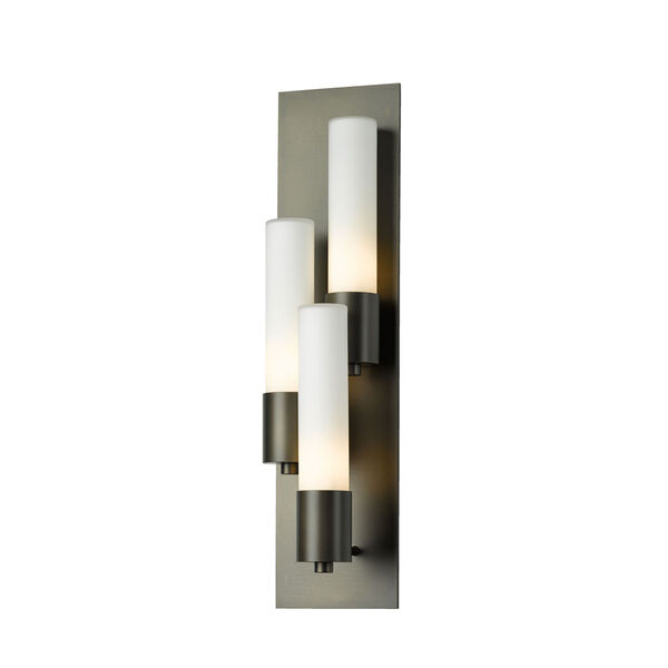 Pillar Dark Smoke Three-Light 5-Inch Left Wall Sconce with Opal Glass, image 2