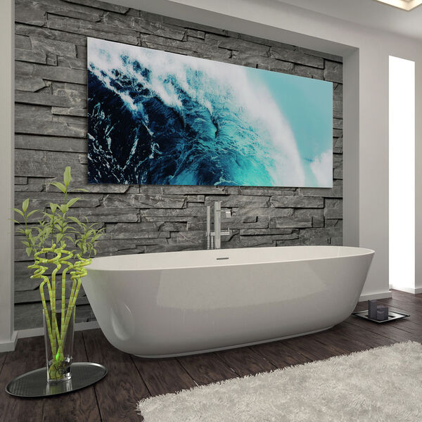 Blue Wave 1 Frameless Free Floating Tempered Glass Graphic Wall Art, image 4